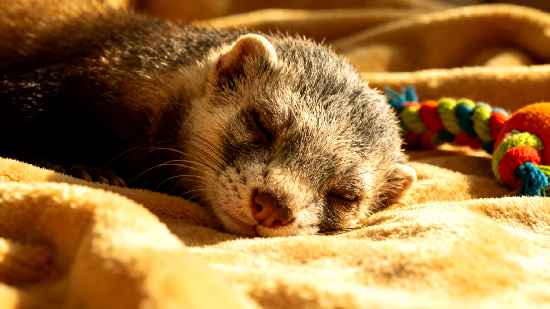 Ältere Frettchen verlieren oft an Energie und Beweglichkeit, wodurch sie weniger Interesse an Spielzeug und Beschäftigung zeigen. Es ist wichtig, altersgerechte Aktivitäten zu finden, die ihre kognitiven Fähigkeiten erhalten und gleichzeitig ihre körperlichen Einschränkungen berücksichtigen, um Langeweile und geistigen Abbau zu verhindern."